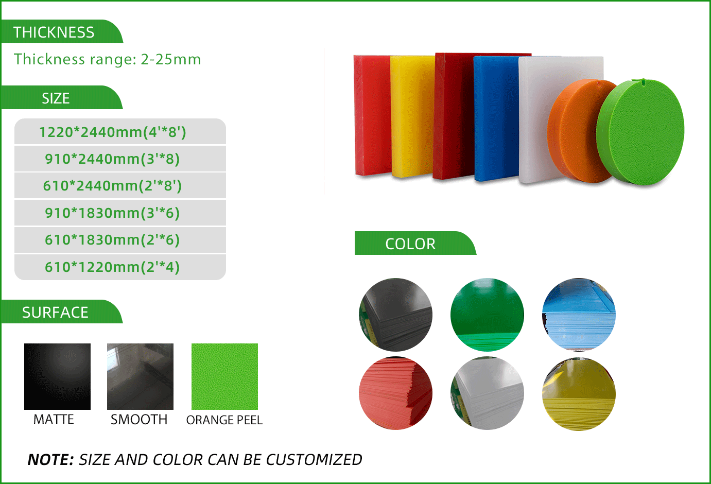 hdpe sheet size